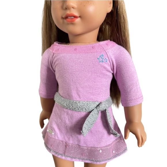 American Girl Doll Lilac Sparkle Dress - Picture 1 of 5